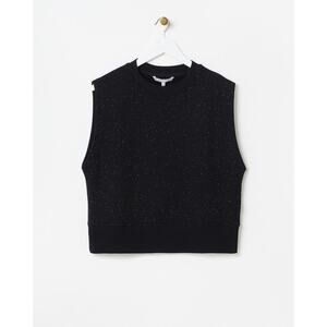 Olivar Bonas Black  Speckled Sleeveless Sweatshirt Vest Size 12